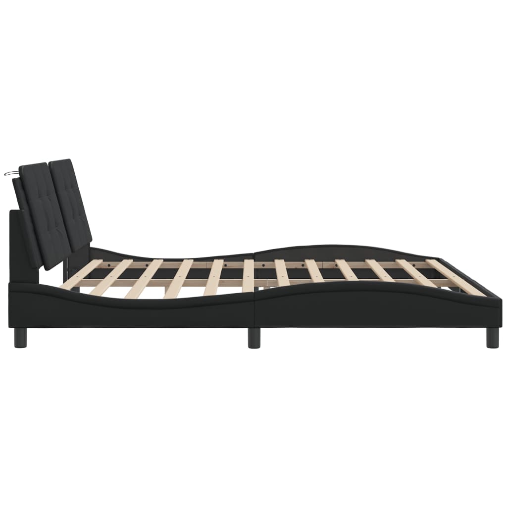 Cadre de lit avec LED sans matelas noir 200x200 cm - XIOS