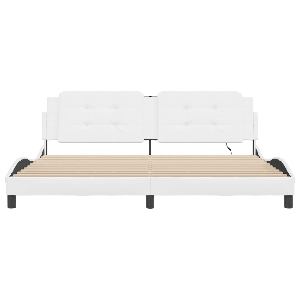 Cadre de lit avec LED sans matelas blanc 200x200 cm - XIOS