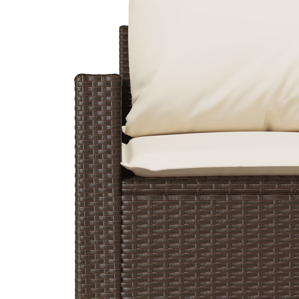 Salon de jardin avec coussins 6 pcs marron résine tressée