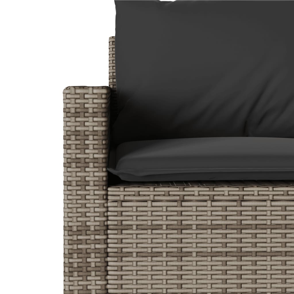 Salon de jardin 6 pcs avec coussins gris résine tressée