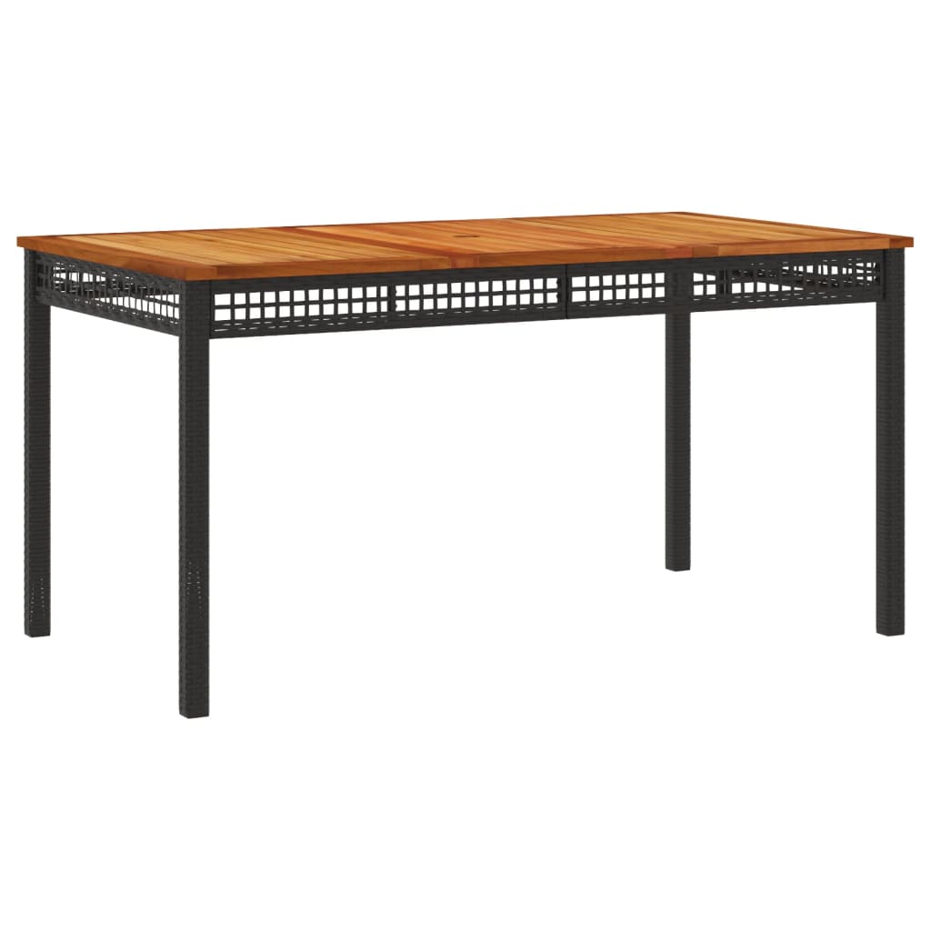 Ensemble à manger de jardin coussins 5pcs Noir Résine tressée