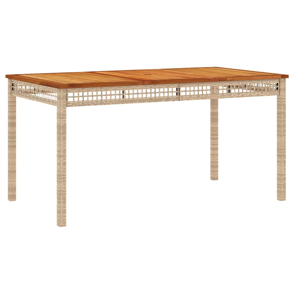 Ensemble à manger de jardin avec coussins 5pcs Beige poly rotin