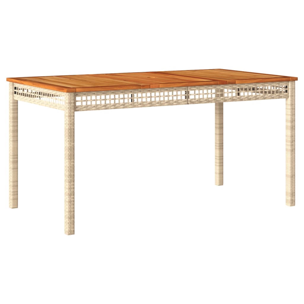 Ensemble à manger de jardin avec coussins 5pcs Beige poly rotin