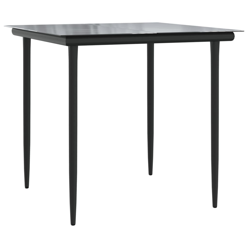 Ensemble à manger de jardin coussins 5pcs Noir Résine tressée