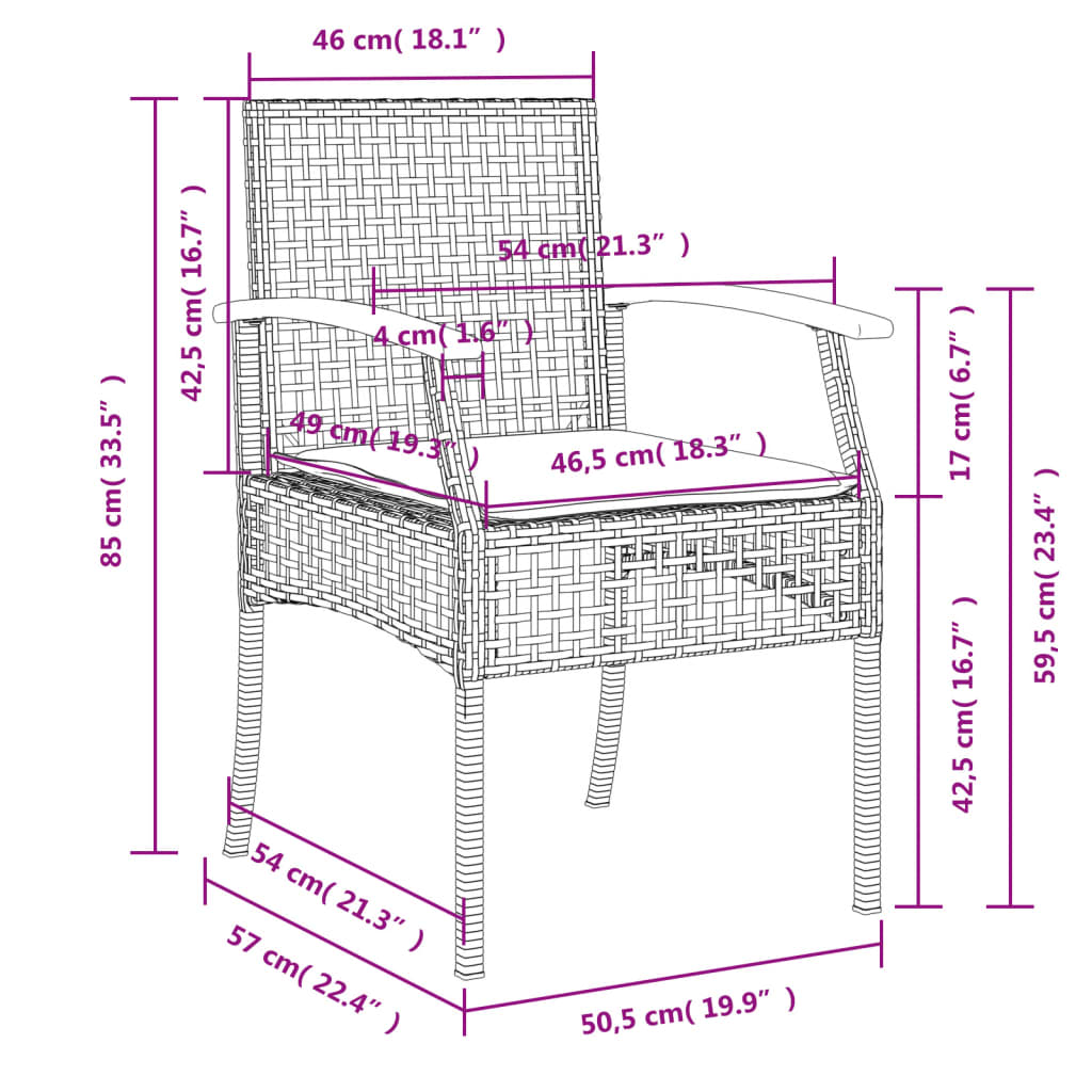 Ensemble à manger de jardin coussins 5pcs Noir Résine tressée