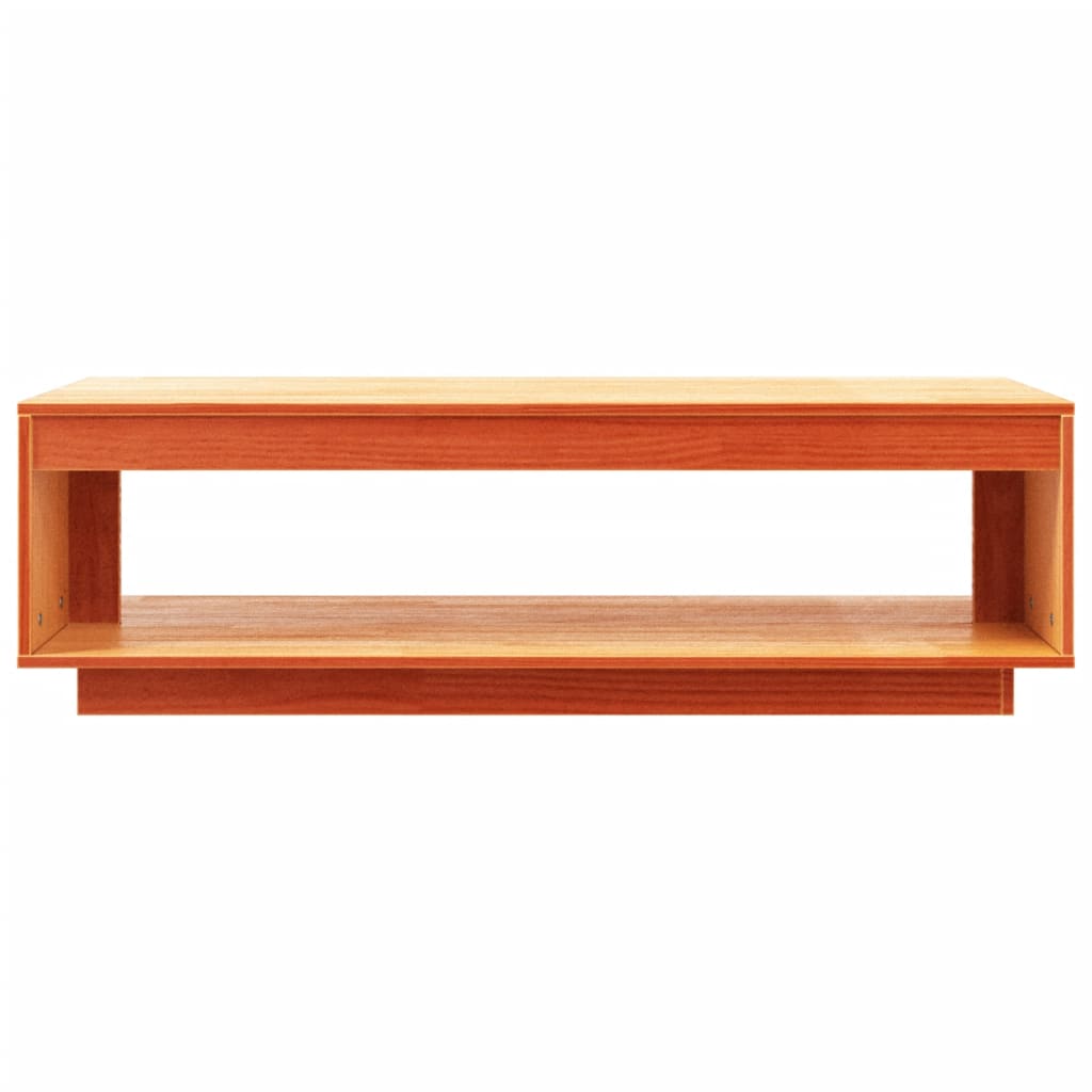Table basse cire marron 110x50x33,5 cm bois massif de pin - XIOS