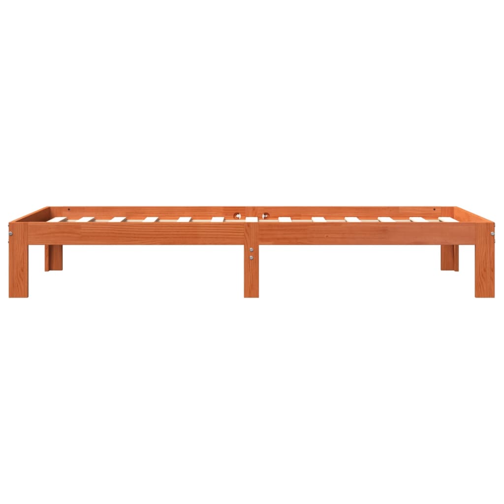 Cadre de lit sans matelas cire marron 100x200cm bois pin massif - XIOS