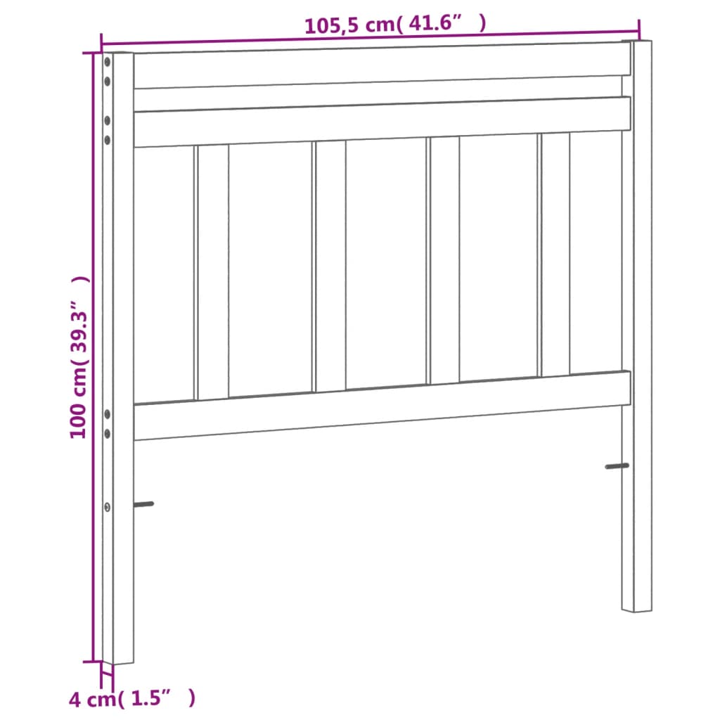 Tête de lit cire marron 100 cm bois massif de pin - XIOS