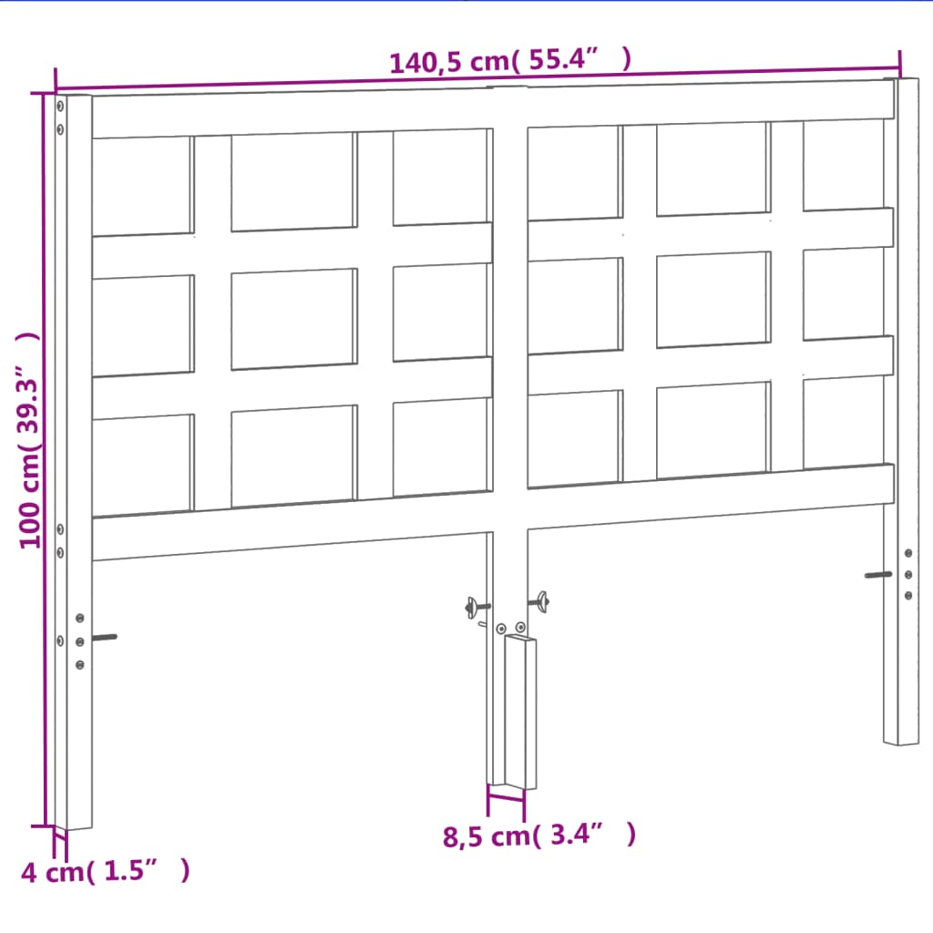 Tête de lit cire marron 135 cm bois massif de pin - XIOS
