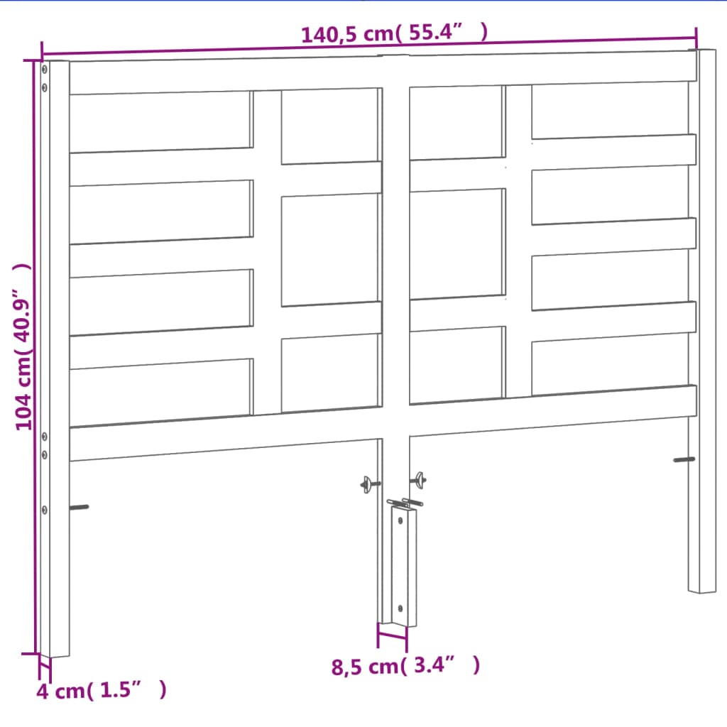 Tête de lit cire marron 135 cm bois massif de pin - XIOS