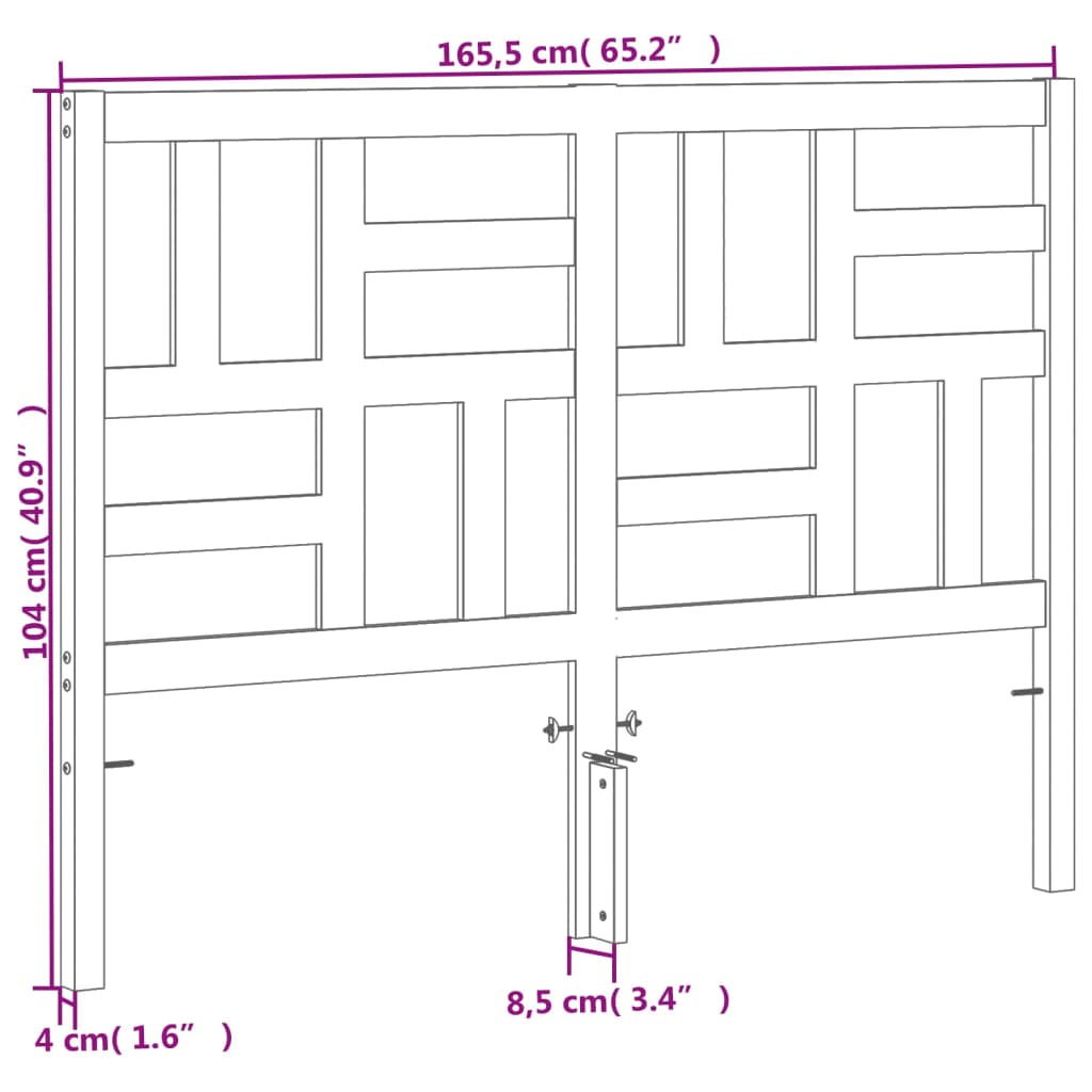 Tête de lit cire marron 160 cm bois massif de pin - XIOS