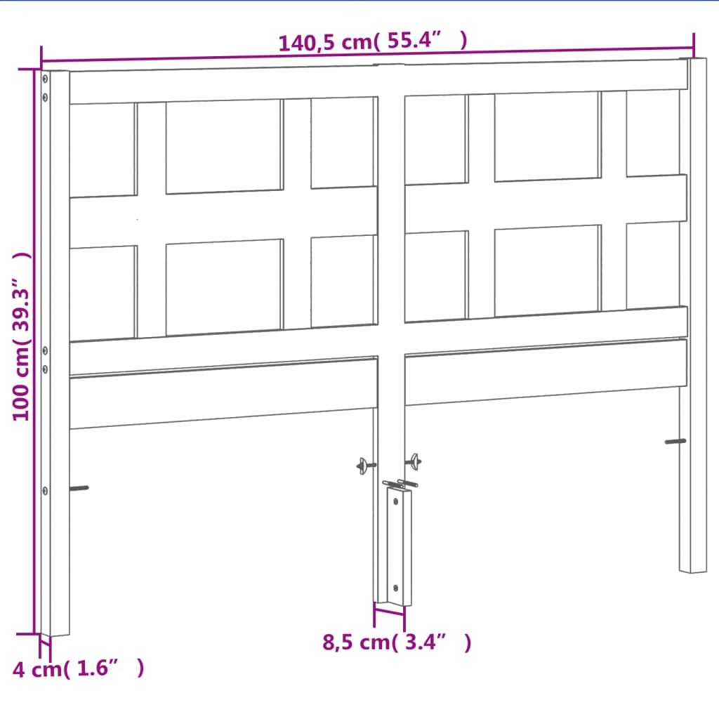 Tête de lit cire marron 135 cm bois massif de pin - XIOS