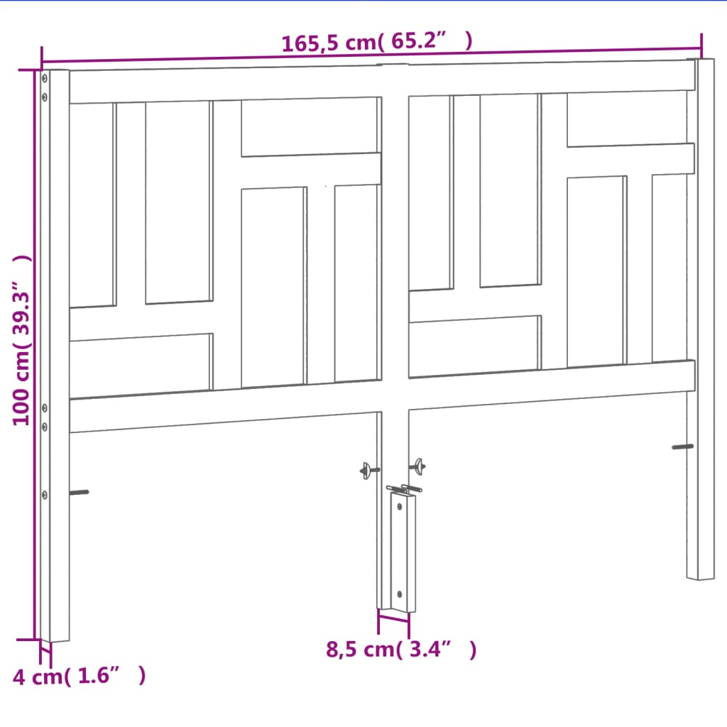 Tête de lit cire marron 160 cm bois massif de pin - XIOS