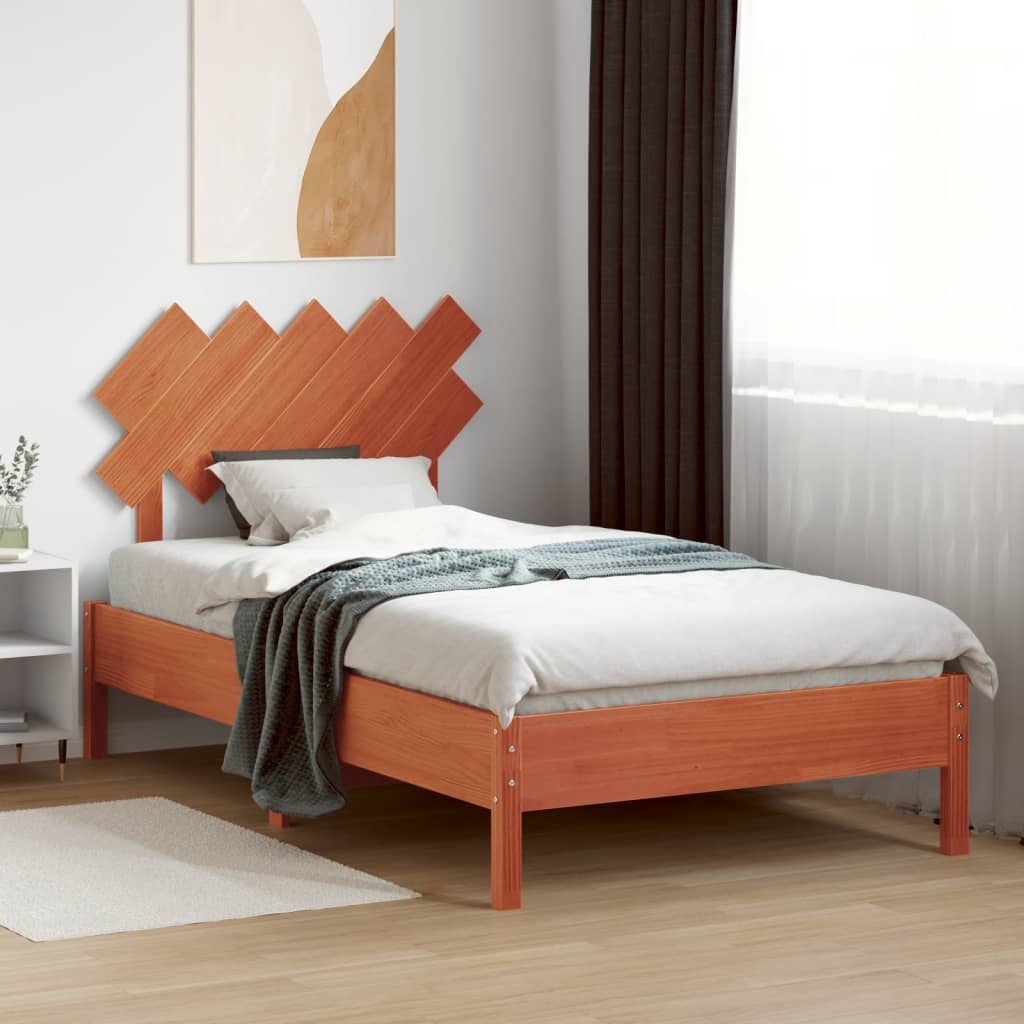 Tête de lit cire marron 100 cm bois massif de pin - XIOS