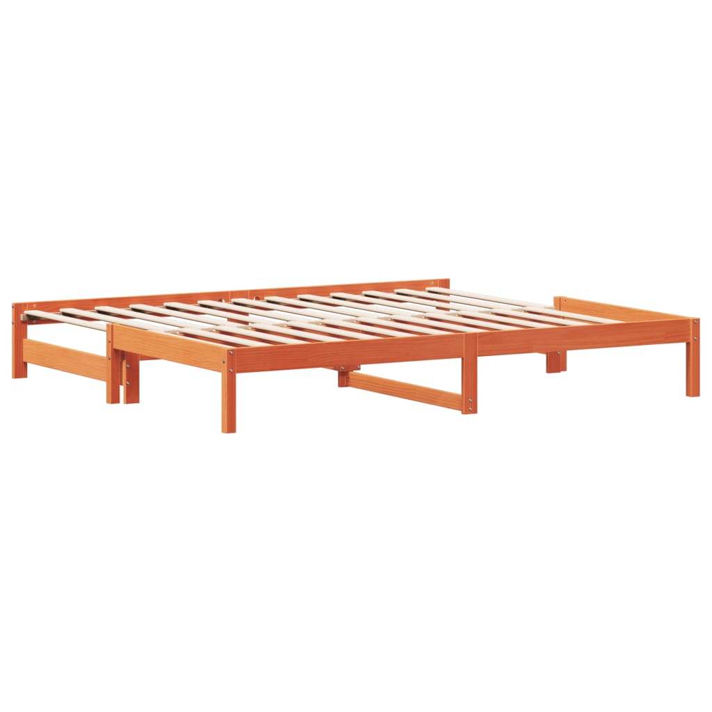 Lit de jour et lit gigogne sans matelas cire marron 90x190 cm - XIOS
