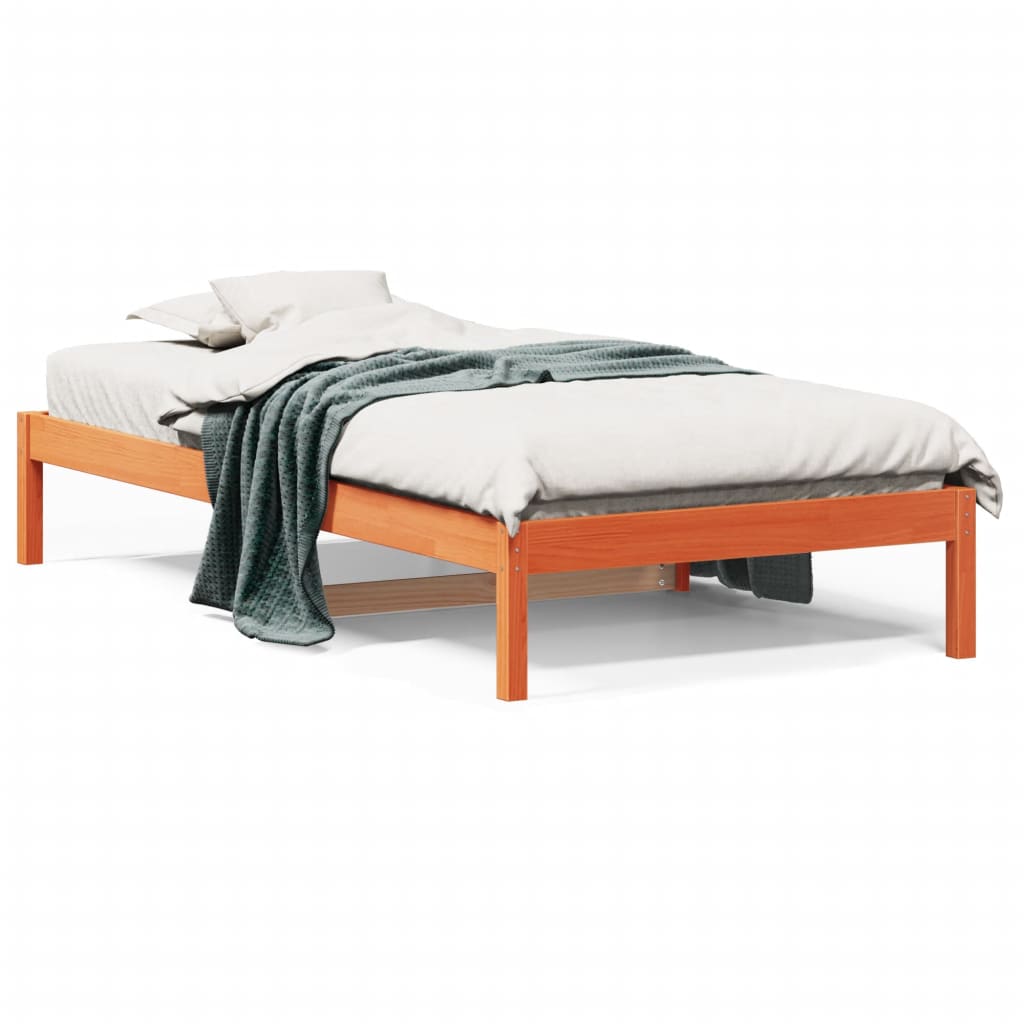 Lit de jour sans matelas cire marron 90x200 cm bois pin massif - XIOS