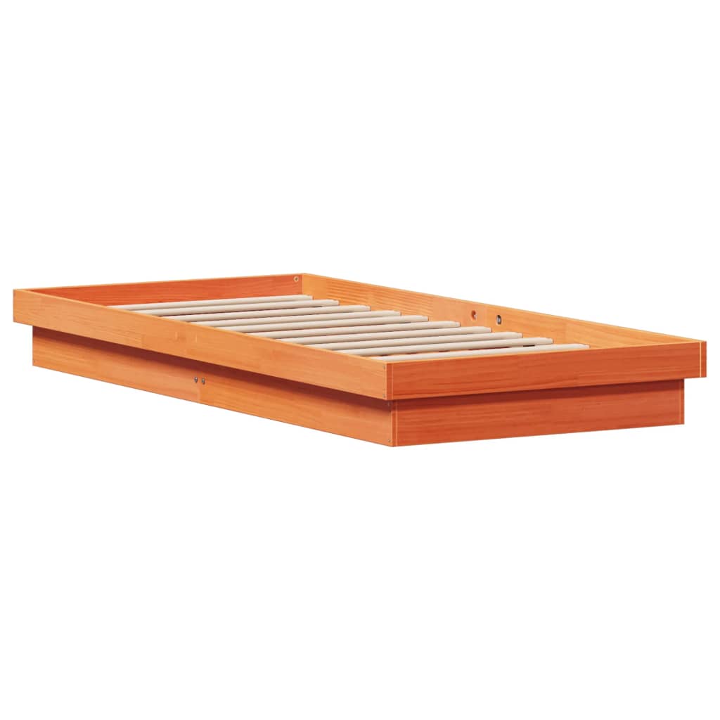 Cadre de lit à LED sans matelas 100x200 cm bois massif - XIOS