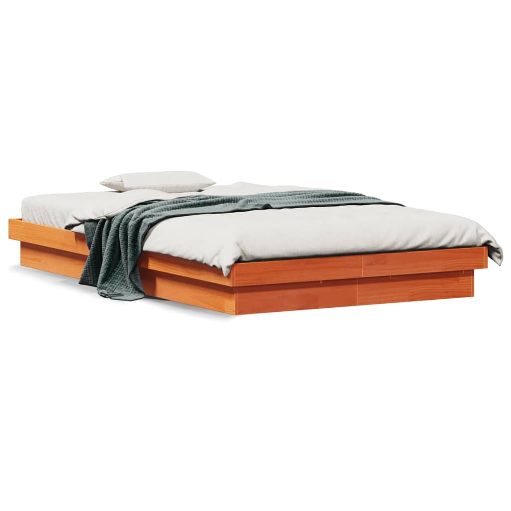 Cadre de lit à LED sans matelas 120x200 cm bois massif - XIOS