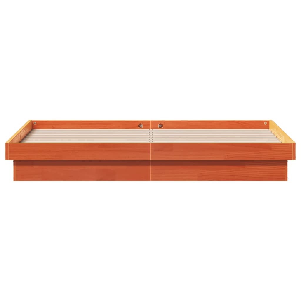 Cadre de lit à LED sans matelas 150x200 cm bois massif - XIOS