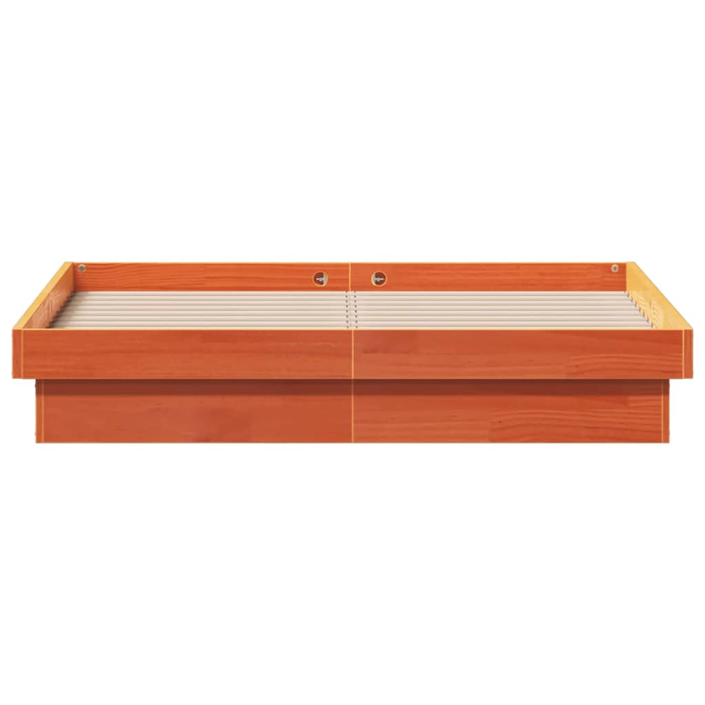 Cadre de lit à LED sans matelas 120x190 cm bois massif - XIOS