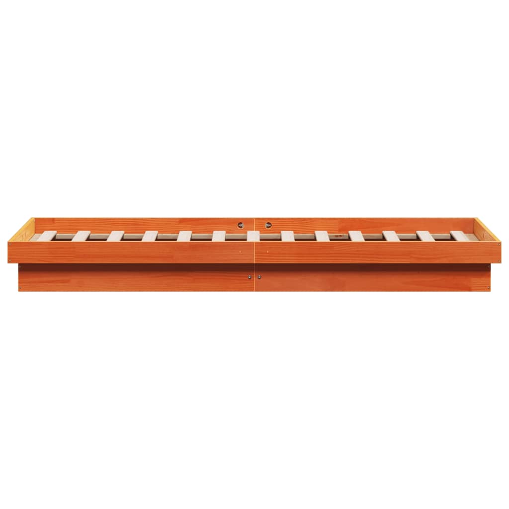 Cadre de lit à LED sans matelas 135x190 cm bois massif - XIOS