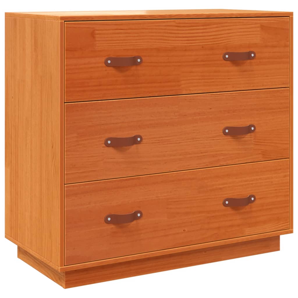 Buffet cire marron 80x40x75 cm bois massif de pin - XIOS