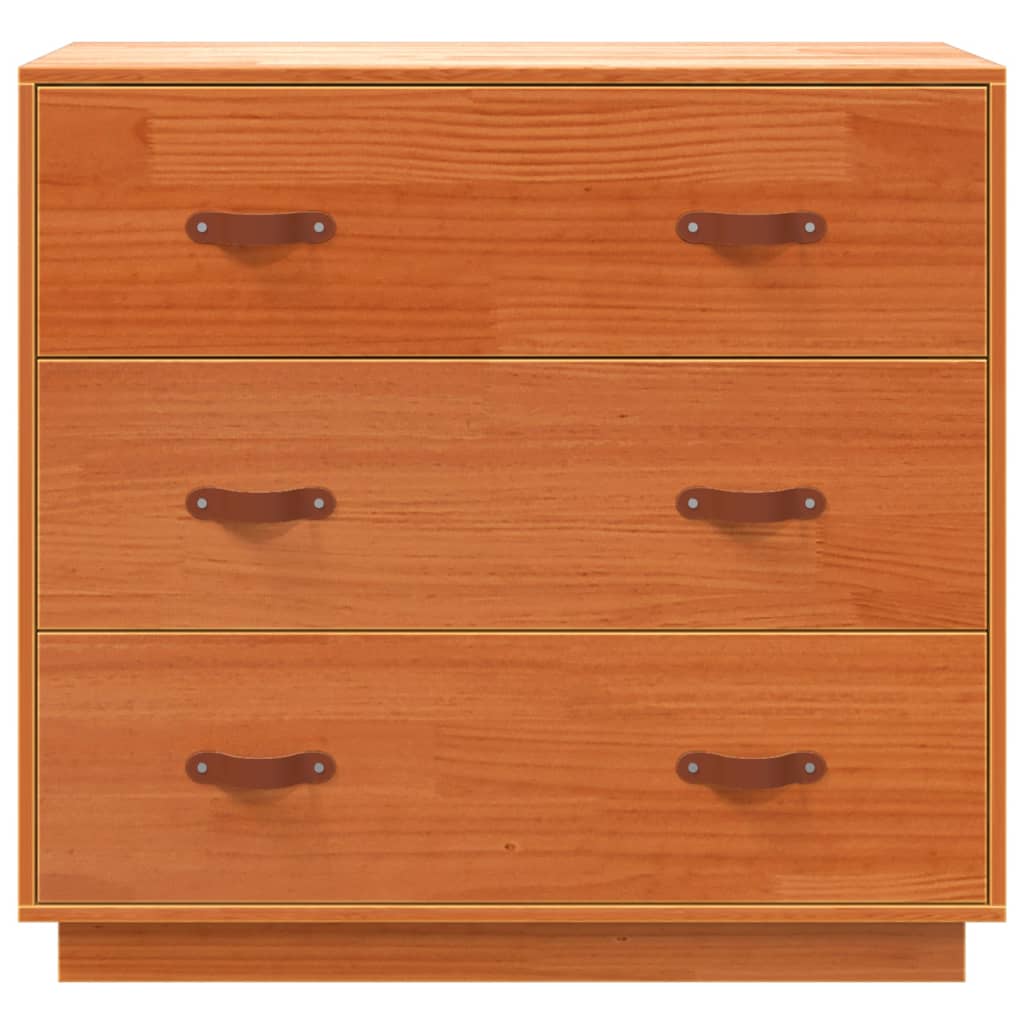 Buffet cire marron 80x40x75 cm bois massif de pin - XIOS