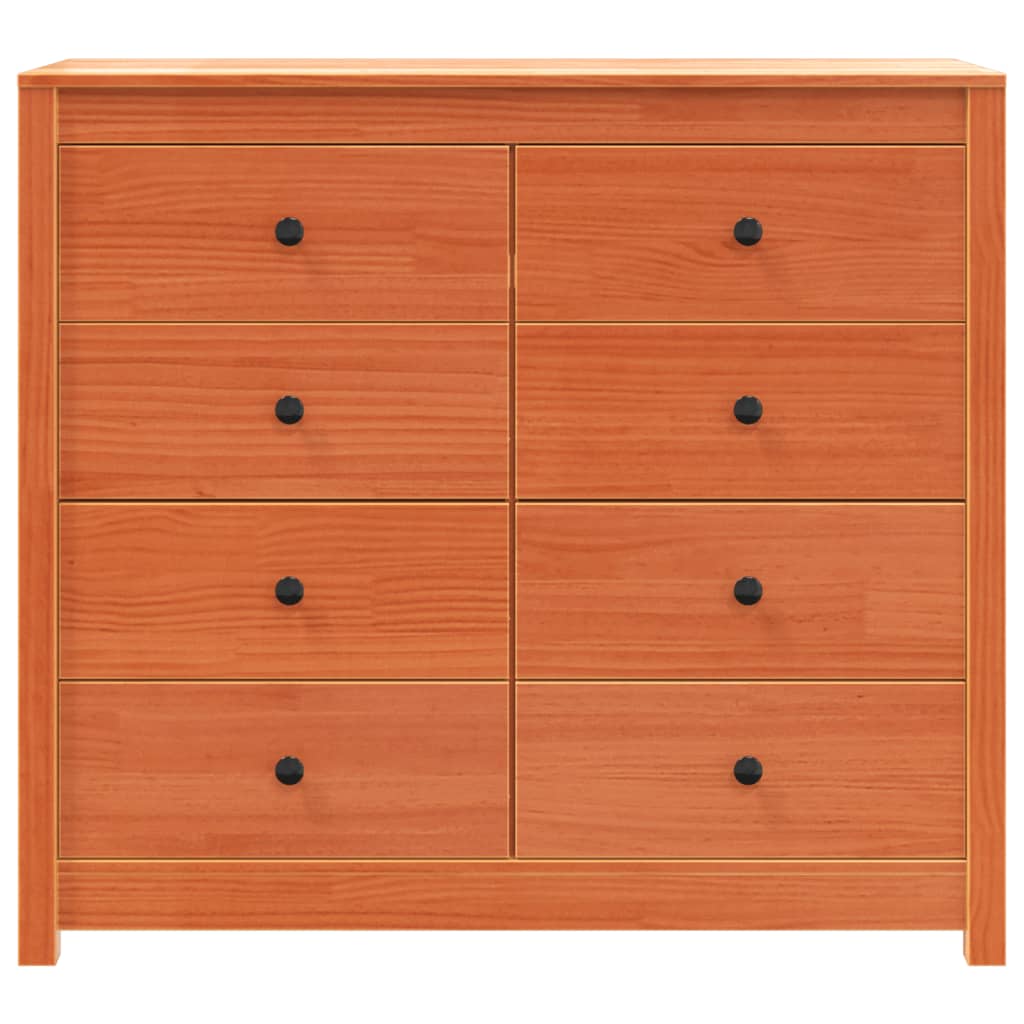 Armoire latérale cire marron 100x40x90 cm bois de pin massif - XIOS