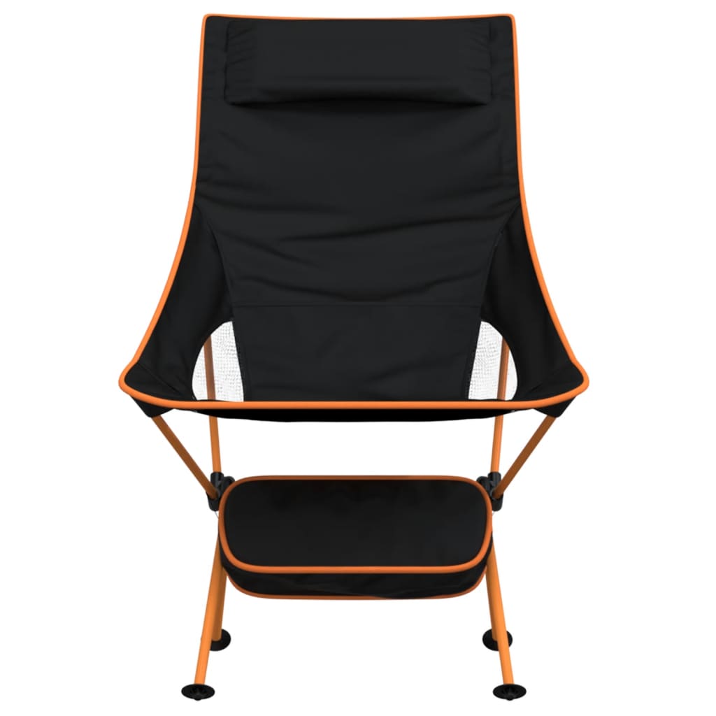 Chaise de camping pliables lot de 2 noir tissu oxford aluminium Meubles de camping vidaXL