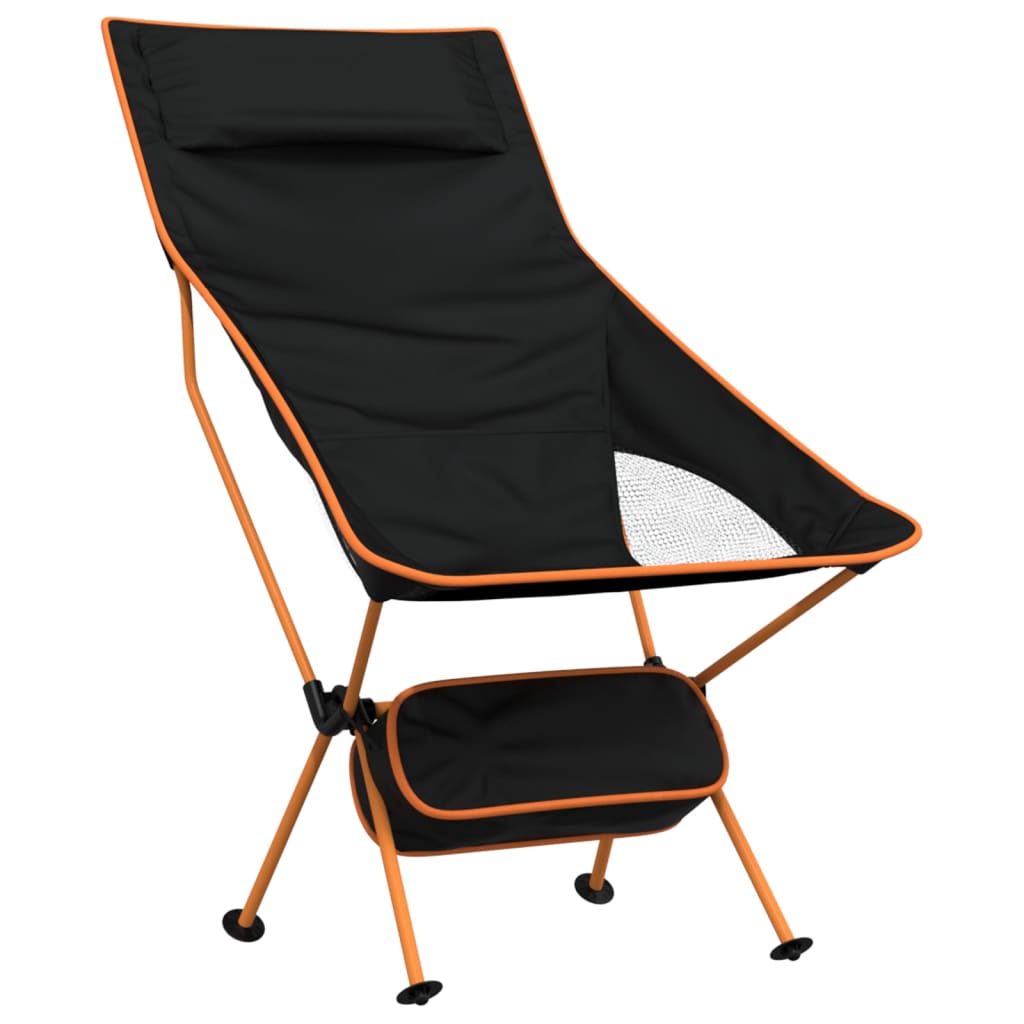 Chaise de camping pliables lot de 2 noir tissu oxford aluminium Meubles de camping vidaXL