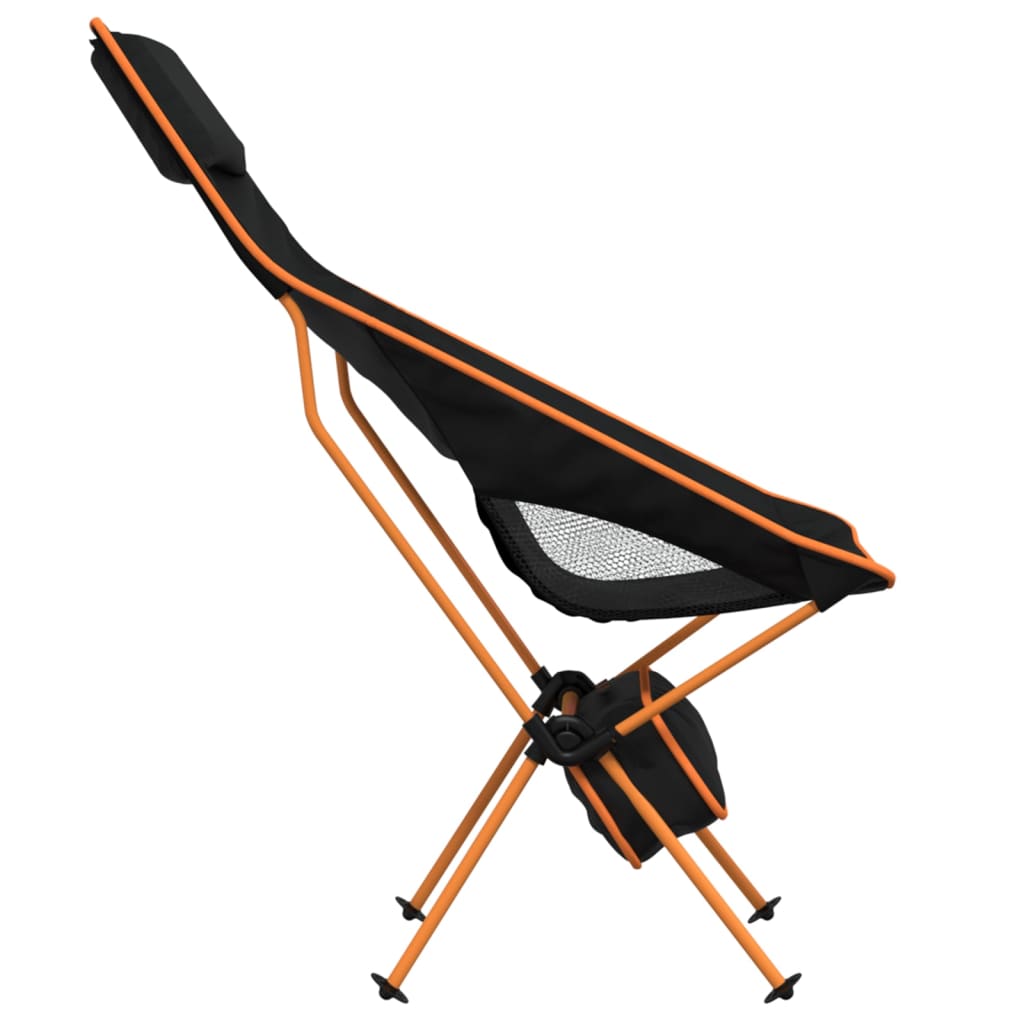 Chaise de camping pliables lot de 2 noir tissu oxford aluminium Meubles de camping vidaXL
