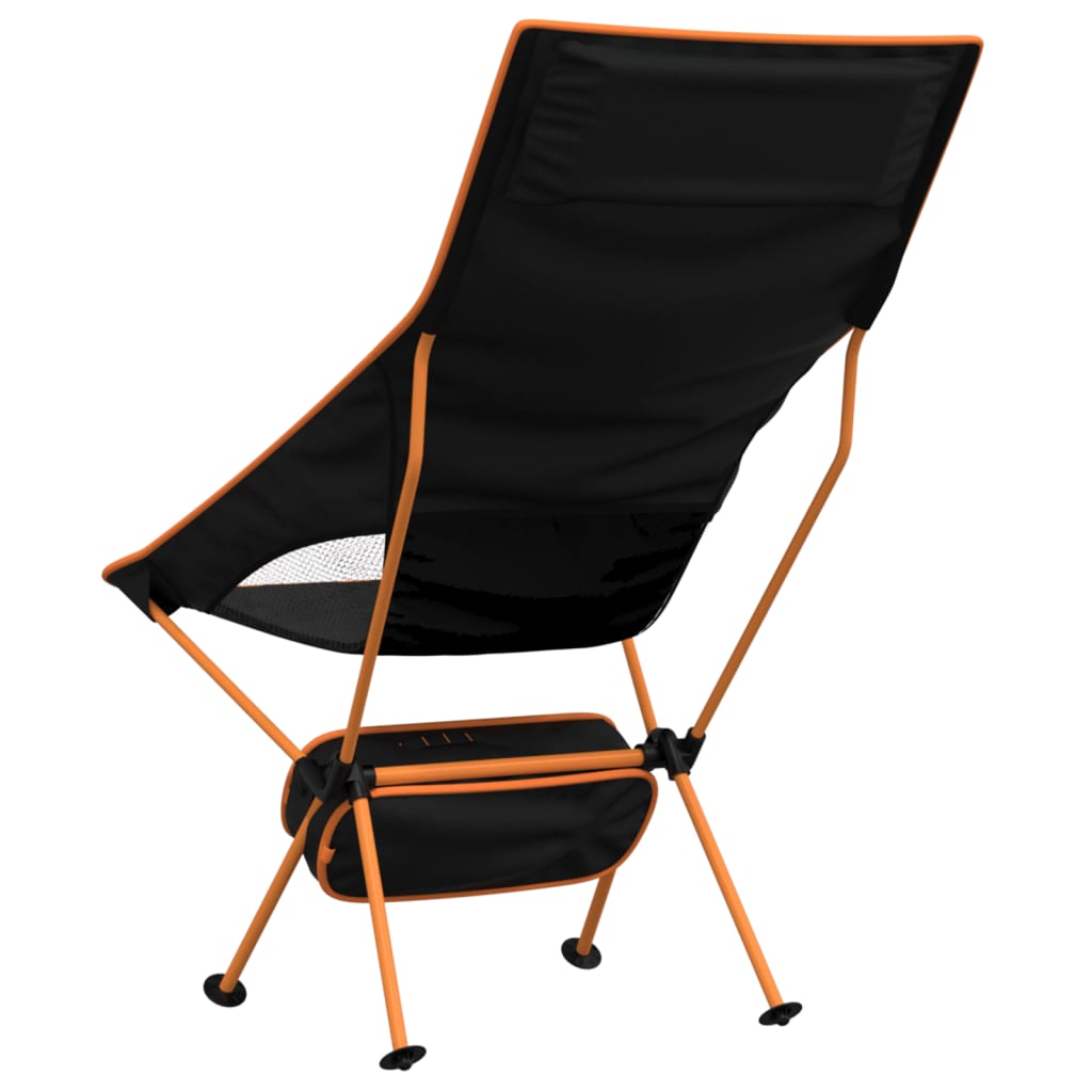 Chaise de camping pliables lot de 2 noir tissu oxford aluminium Meubles de camping vidaXL