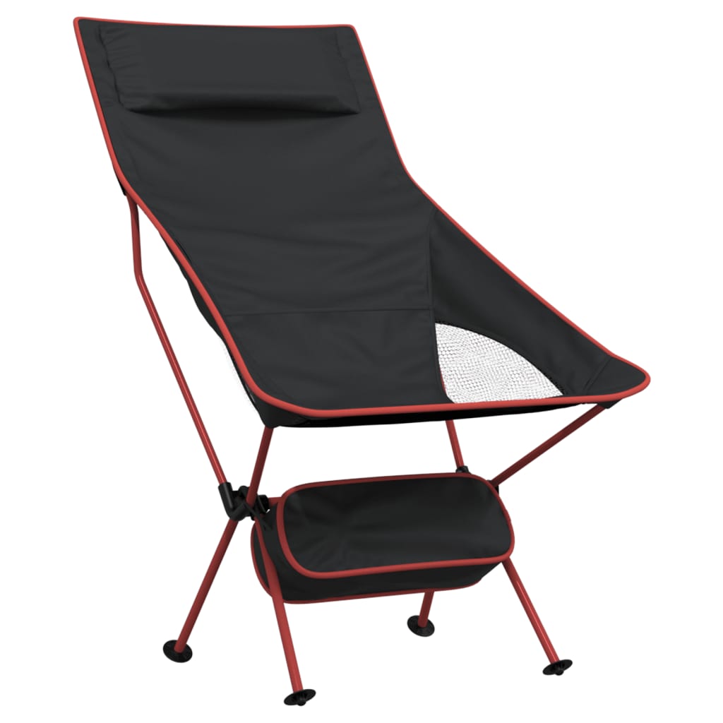 Chaise de camping pliables lot de 2 noir tissu oxford aluminium Meubles de camping vidaXL