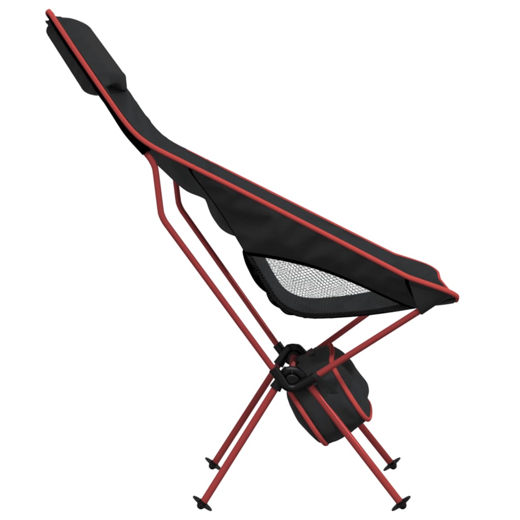 Chaise de camping pliables lot de 2 noir tissu oxford aluminium Meubles de camping vidaXL