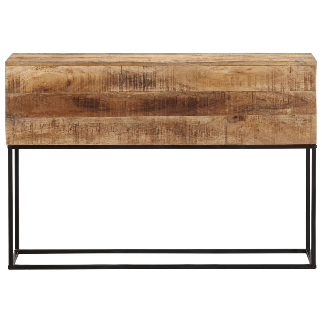 Table console 110x30x75 cm bois de manguier massif brut et fer - XIOS