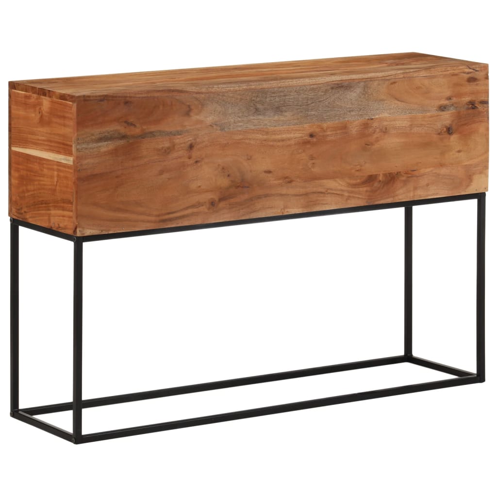 Table console 110x30x75 cm bois massif d'acacia et fer - XIOS