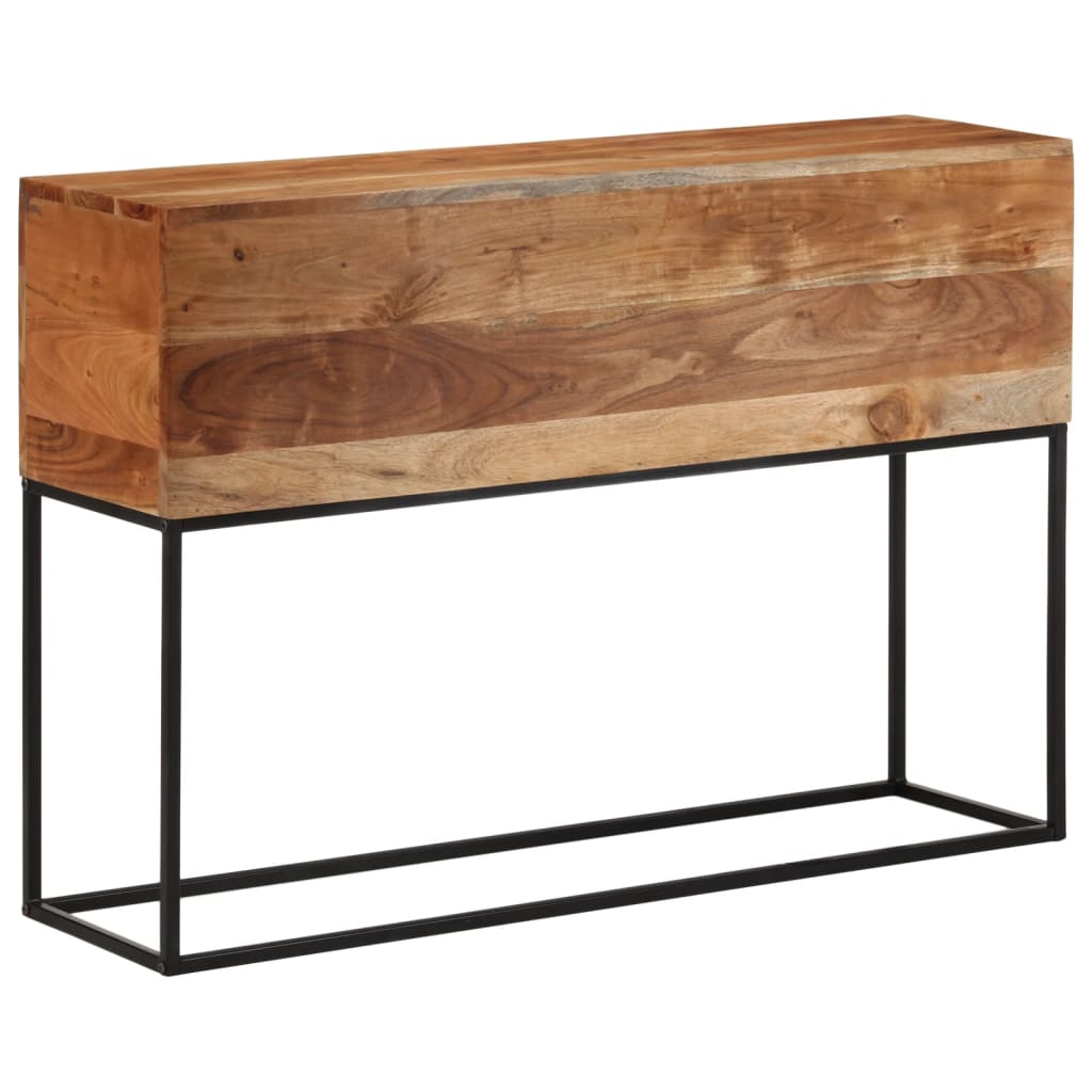 Table console 110x30x75 cm bois massif d'acacia et fer - XIOS