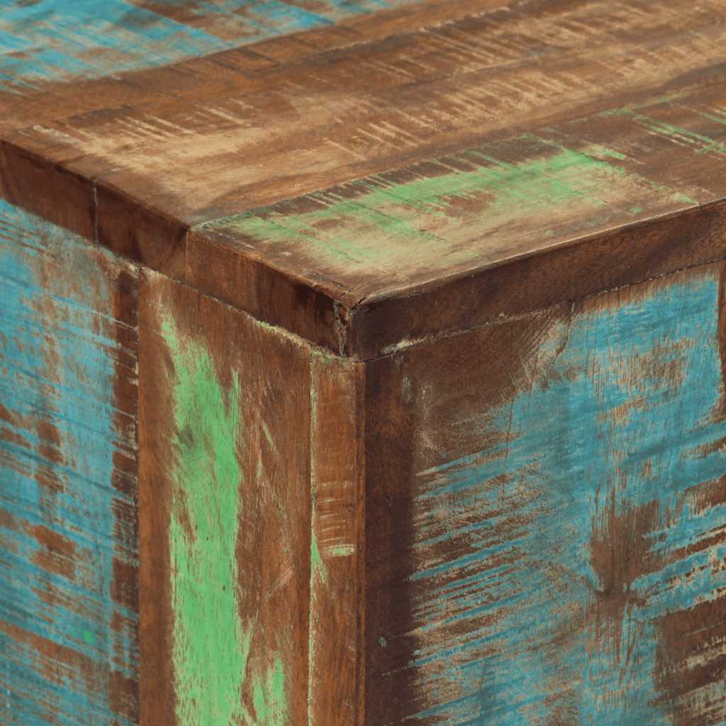 Table console 110x30x75 cm bois massif de récupération et fer