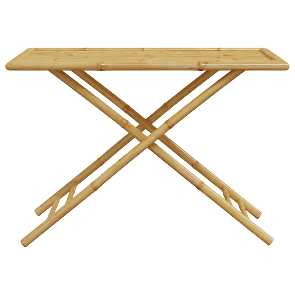 Ensemble de bistro pliante 5 pcs et coussins blanc crème bambou