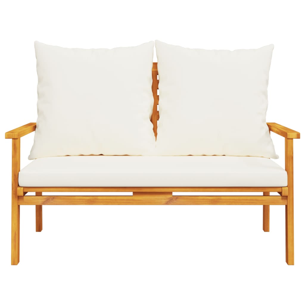 Salon de jardin 4 pcs avec coussins Bois d'acacia solide