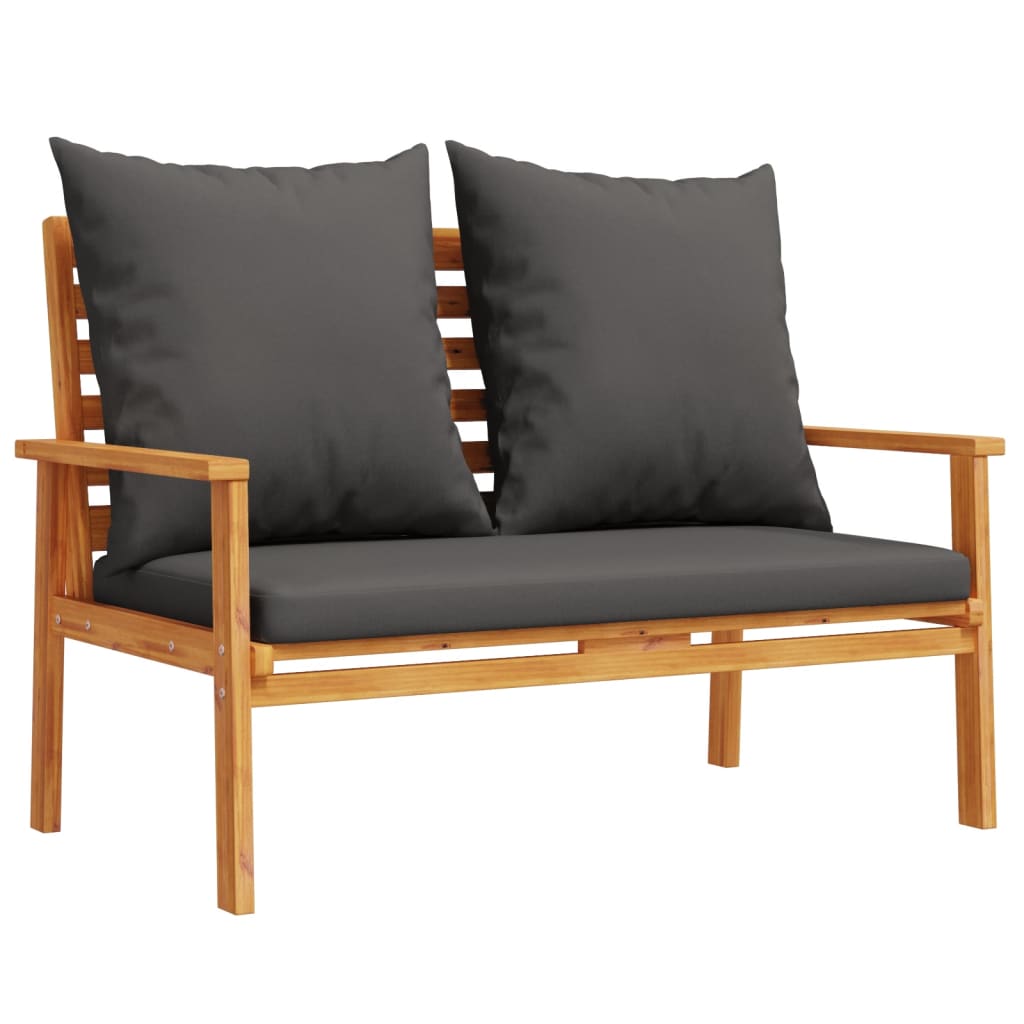 Salon de jardin 4 pcs avec coussins Bois d'acacia solide