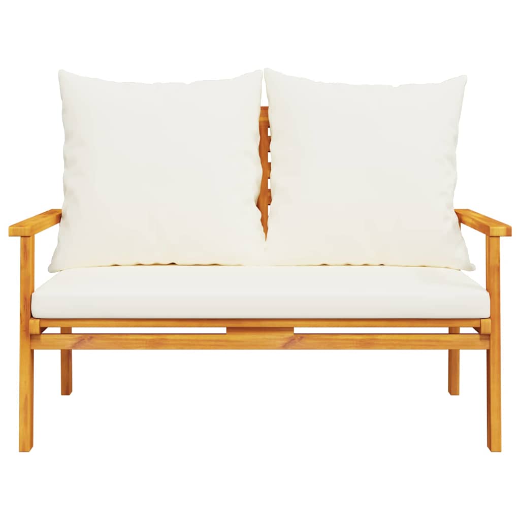 Salon de jardin 3 pcs avec coussins bois massif d'acacia
