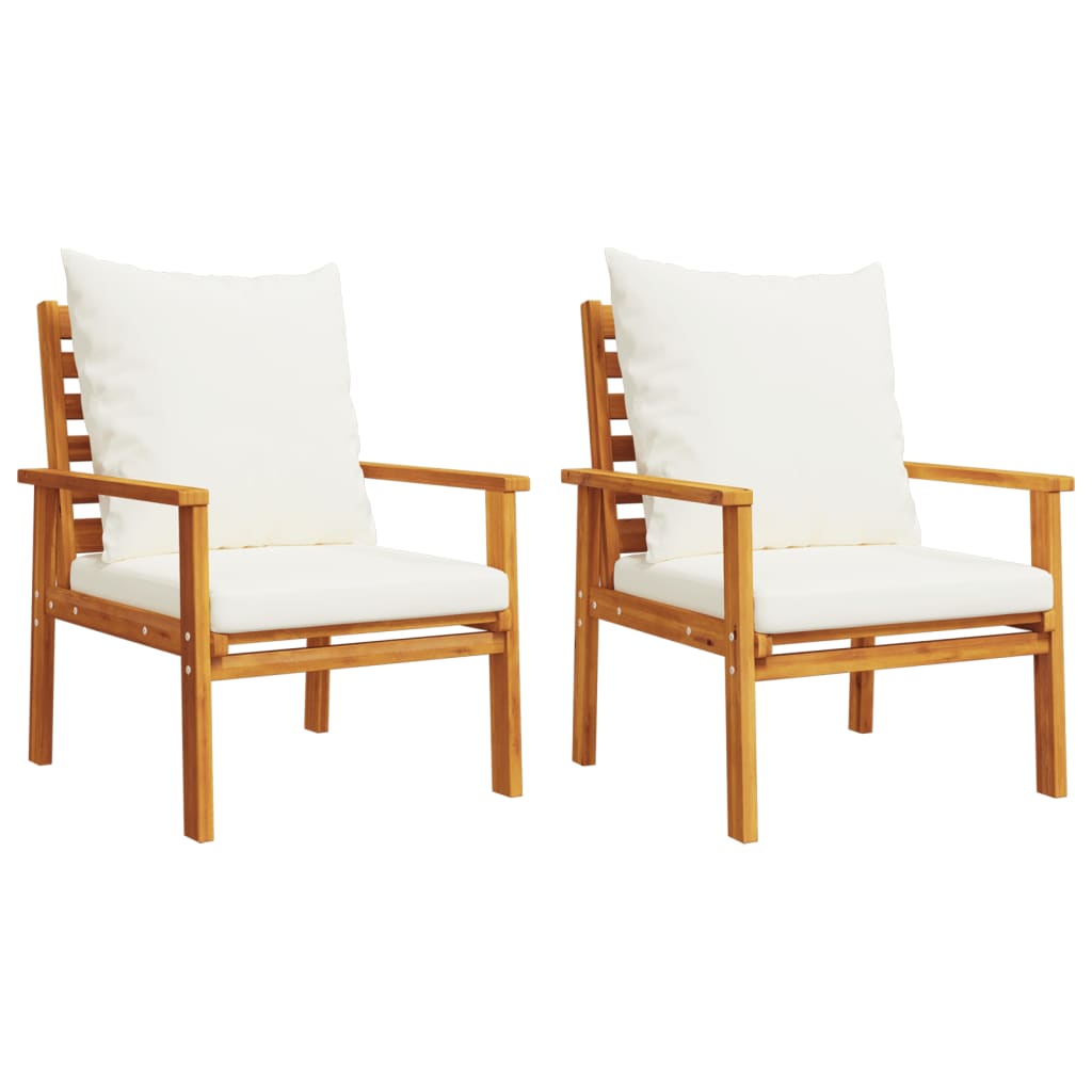 Salon de jardin avec coussins 5 pcs Bois d'acacia solide