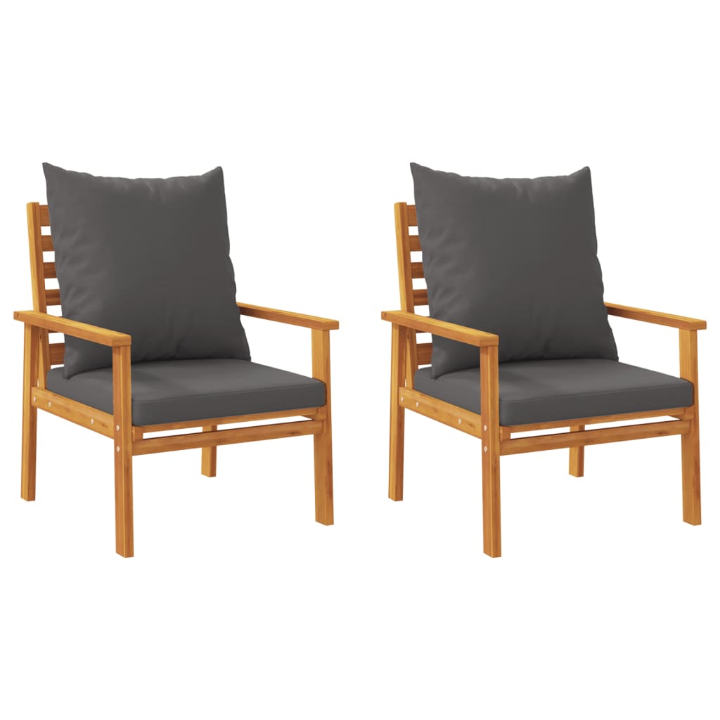 Salon de jardin avec coussins 5 pcs Bois d'acacia solide