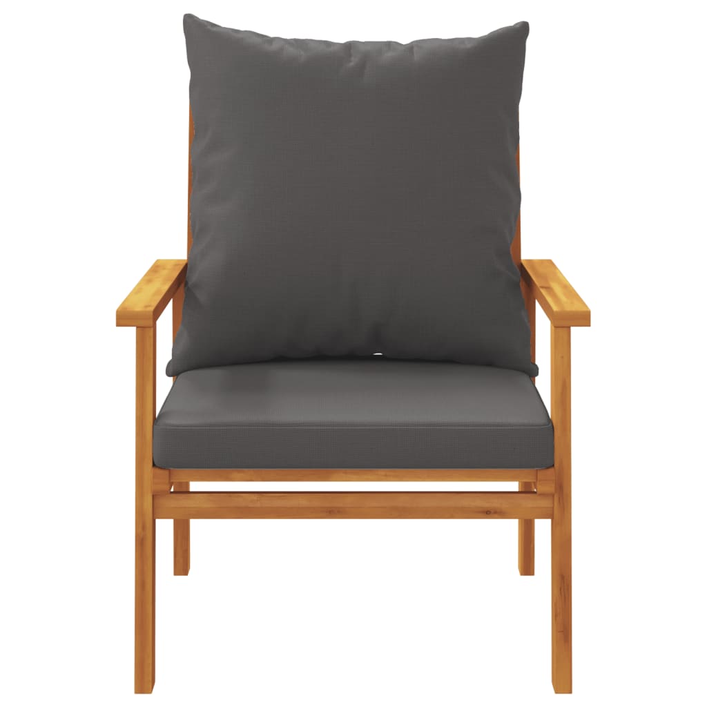 Salon de jardin avec coussins 5 pcs Bois d'acacia solide