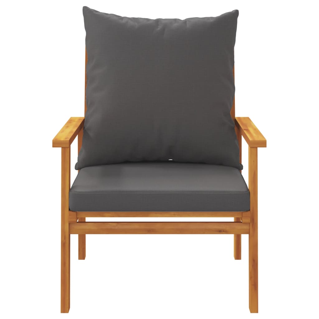 Salon de jardin avec coussins 5 pcs Bois d'acacia solide