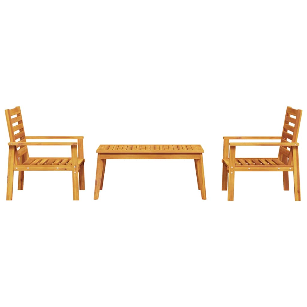 Ensemble de salon de jardin 3 pcs bois d'acacia solide