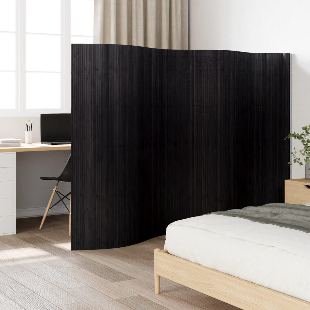 Cloison de séparation noir 165x400 cm bambou Séparateurs de pièces vidaXL