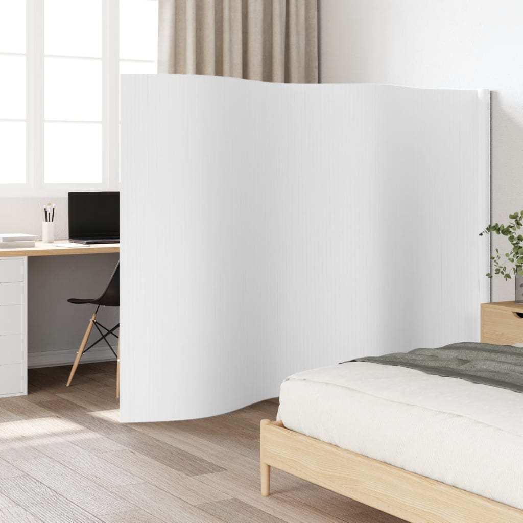 Cloison de séparation blanc 165x400 cm bambou Séparateurs de pièces vidaXL