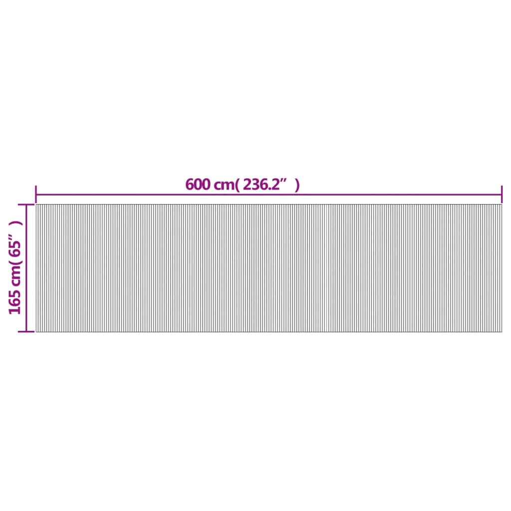 Cloison de séparation gris 165x600 cm bambou - XIOS